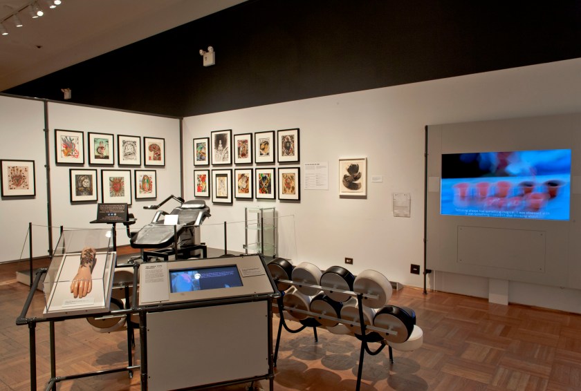 Installation view of the exhibition 'Tattooed New York' at the New-York Historical Society, New York