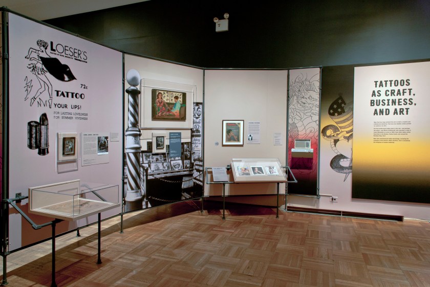 Installation view of the exhibition 'Tattooed New York' at the New-York Historical Society, New York