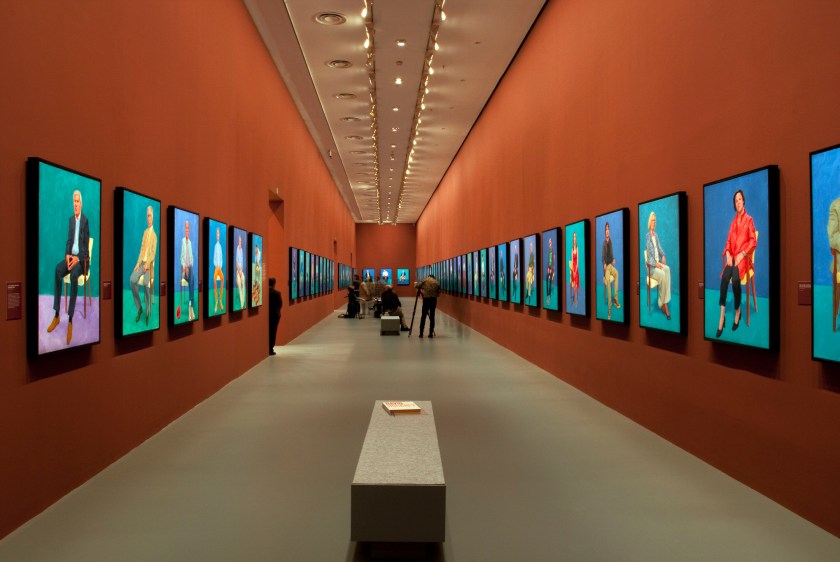 David Hockney (English 1937- ) 82 portraits & 1 still life (installation view) 2013-2016