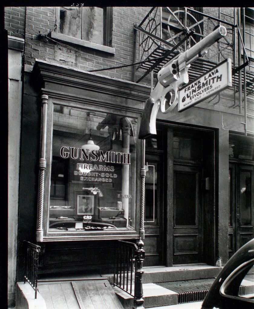 Berenice Abbott (American, 1898-1991) 'Gunsmith, 6 Centre Market Place, Manhattan' February 4, 1937