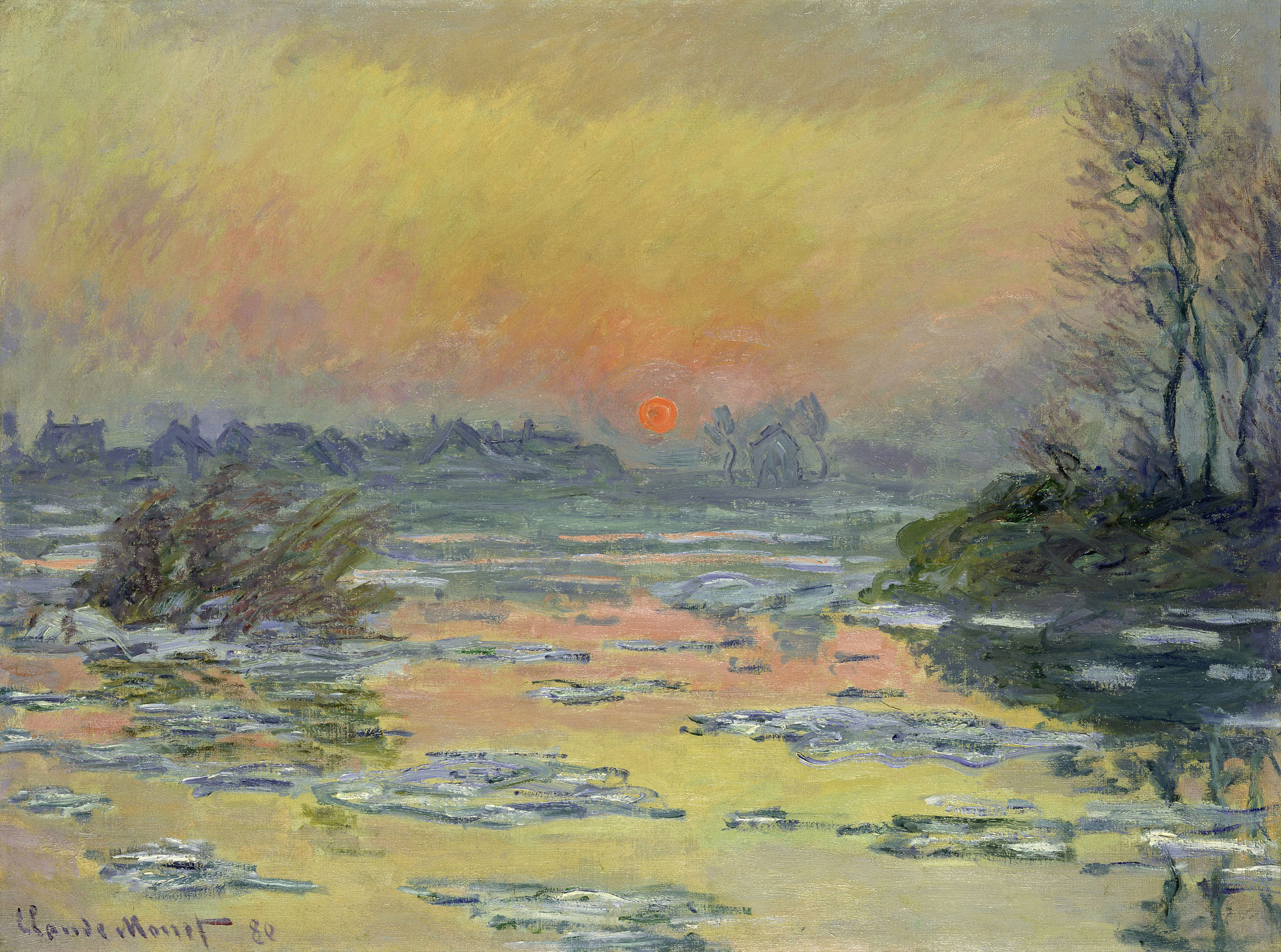 Claude Monet (French, 1840-1926) 'Sunset on the Seine in Winter' 1880