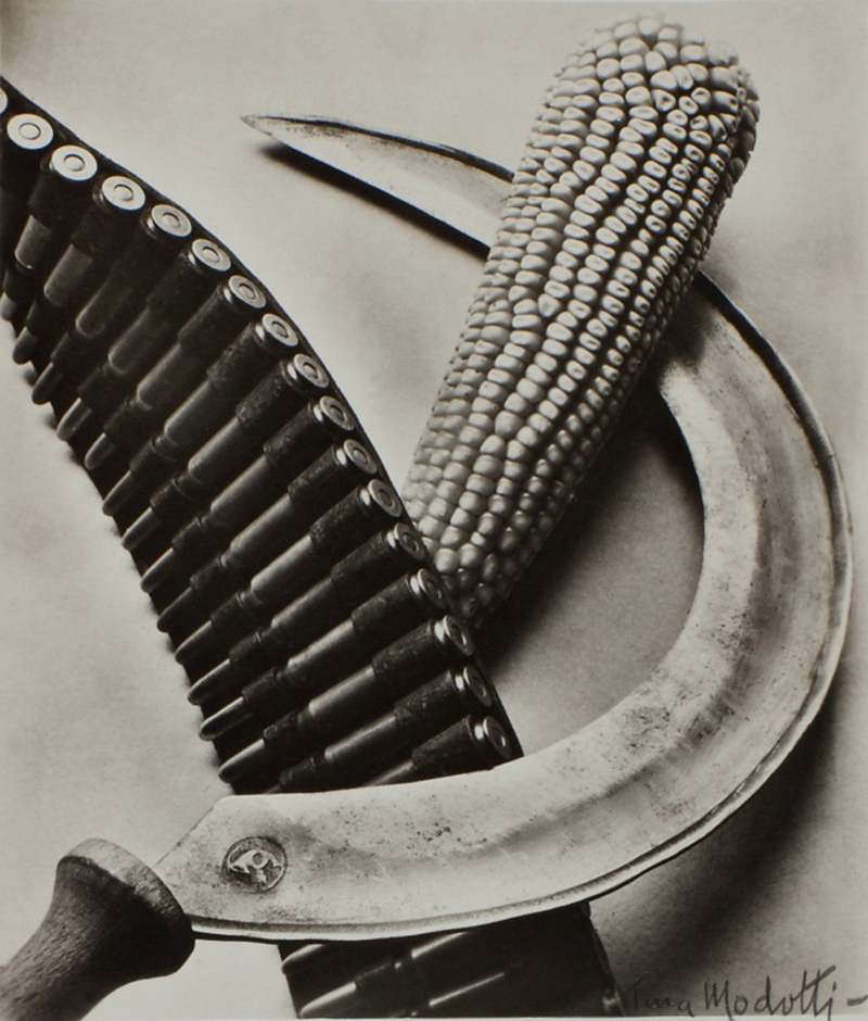 Tina Modotti (Italian American, 1896-1942) 'Bandelier, Corn and Sickle' 1927