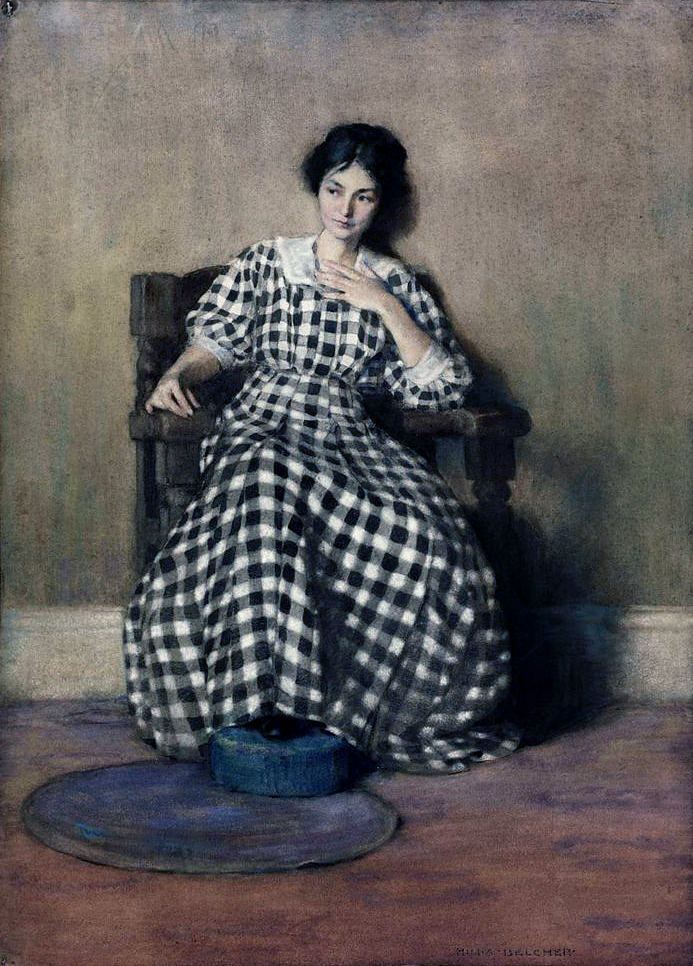 Hilda Belcher (American 1881-1963) 'The Checkered Dress (Young Georgia O'Keeffe)' 1907 from the exhibition 'Georgia O'Keeffe: Living Modern' at the Brooklyn Museum, New York, March - July, 2017