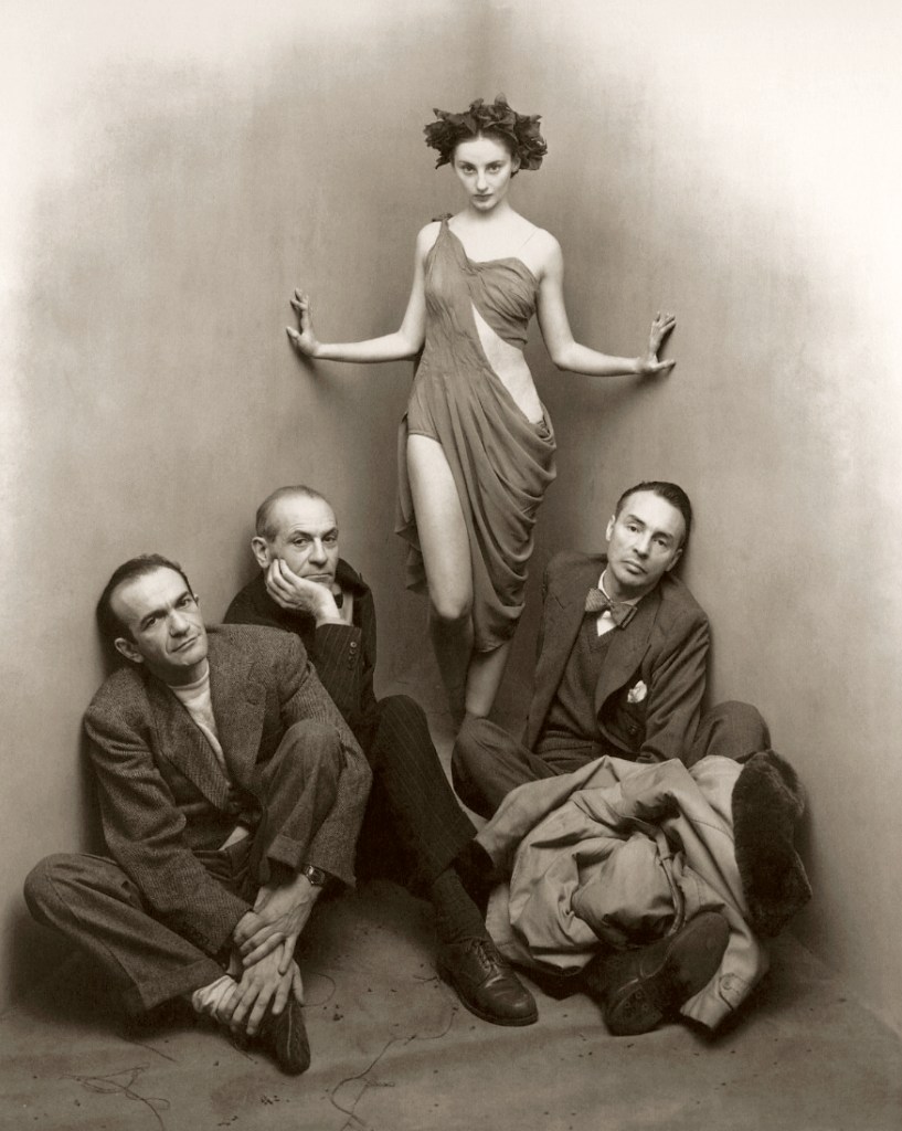 Irving Penn (American, Plainfield, New Jersey 1917-2009 New York) 'Ballet Society, New York [Tanaquil Le Clercq with Corrado Cagli, Vittorio Rieti, and George Balanchine]' March 5, 1948, printed November 1976