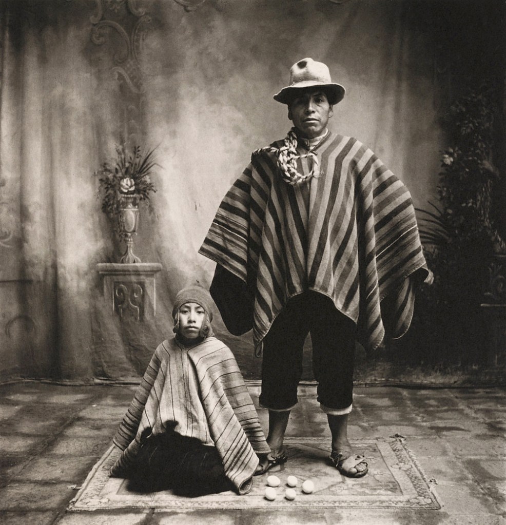 Irving Penn (American, Plainfield, New Jersey 1917-2009 New York) 'Cuzco Father and Son with Eggs' December 1948, printed January 1982