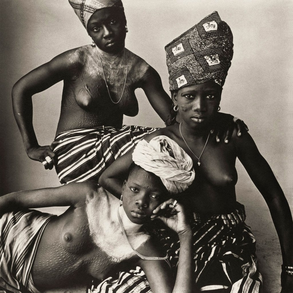 Irving Penn (American, Plainfield, New Jersey 1917-2009 New York) 'Three Dahomey Girls, One Reclining, 1967' 1967, printed 1980