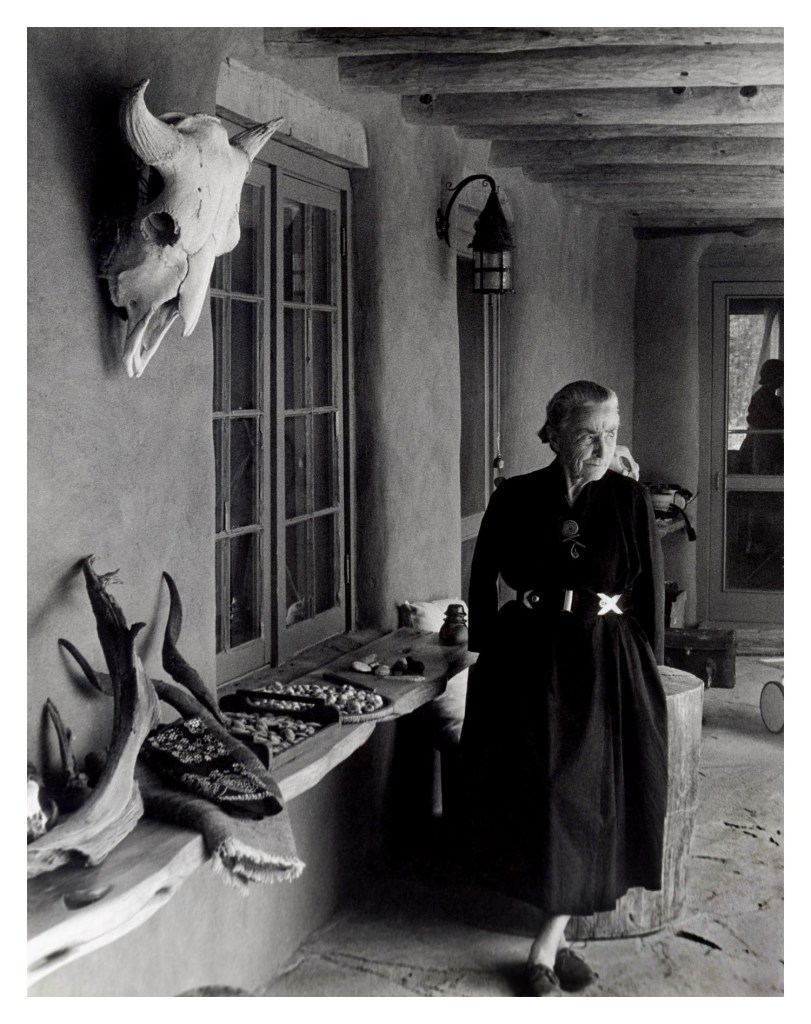 Todd Webb (American, 1905-2000) 'Georgia O'Keeffe on Ghost Ranch Portal, New Mexico' c. 1960s