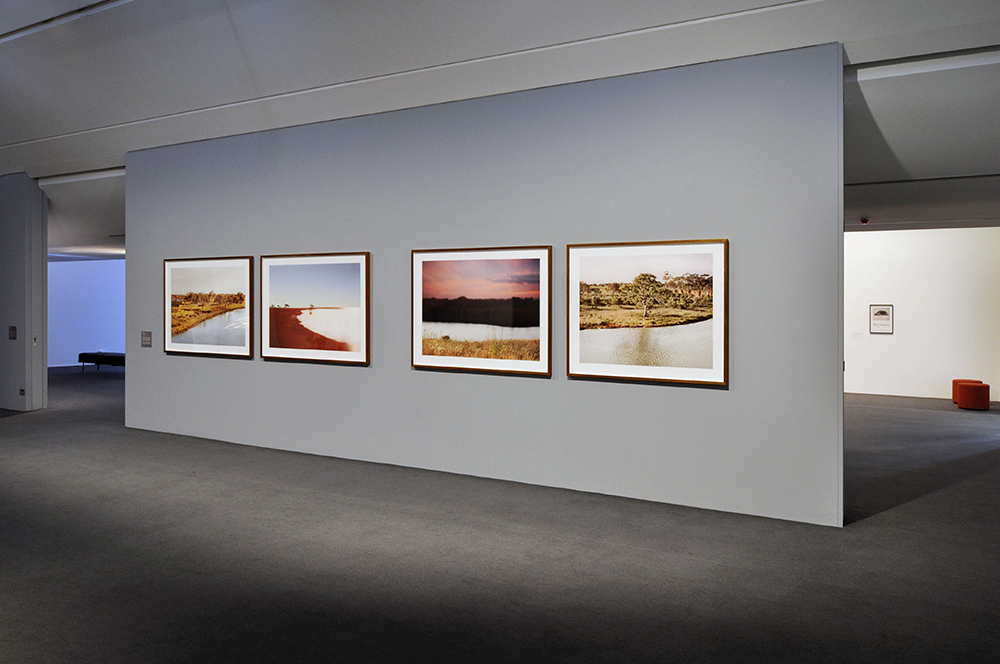 Installation view of the exhibition 'Under the sun Reimagining Max Dupain's 'Sunbaker'' at Monash Gallery of Art, Melbourne showing Peta Clancy's 'Fissures in time' (2017)