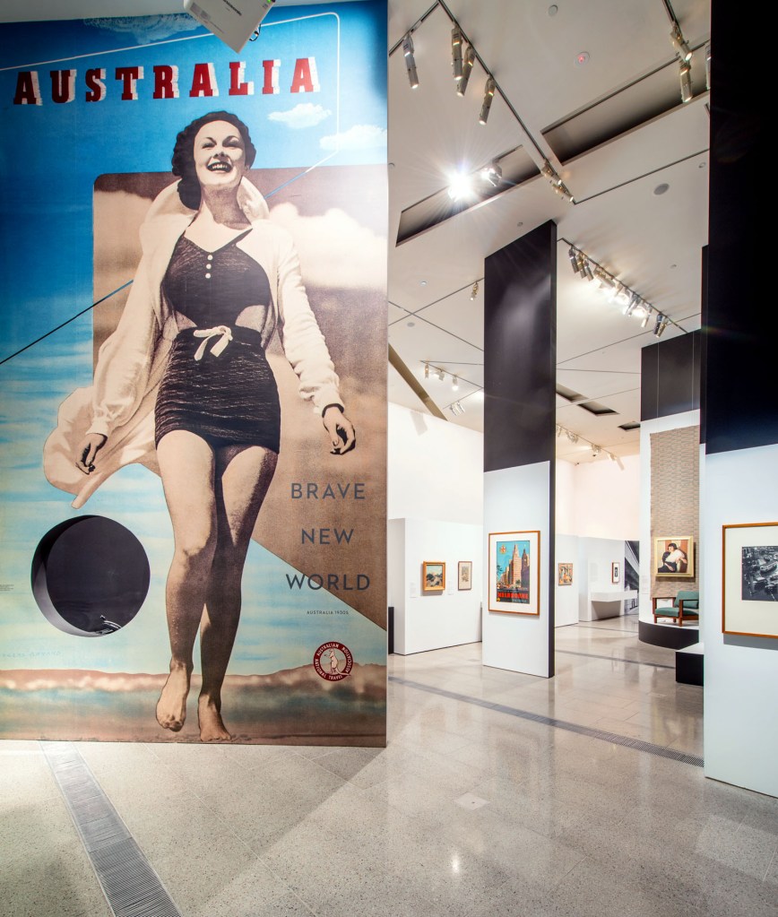 Installation view of 'Brave New World: Australia 1930s' at NGVA