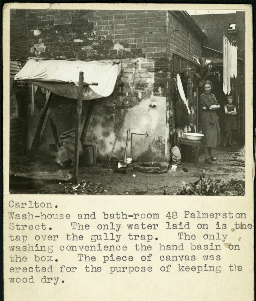 F. Oswald Barnett (Australian, 1883-1972) 'Carlton. Wash-house and bath-room 48 Palmerston Street'