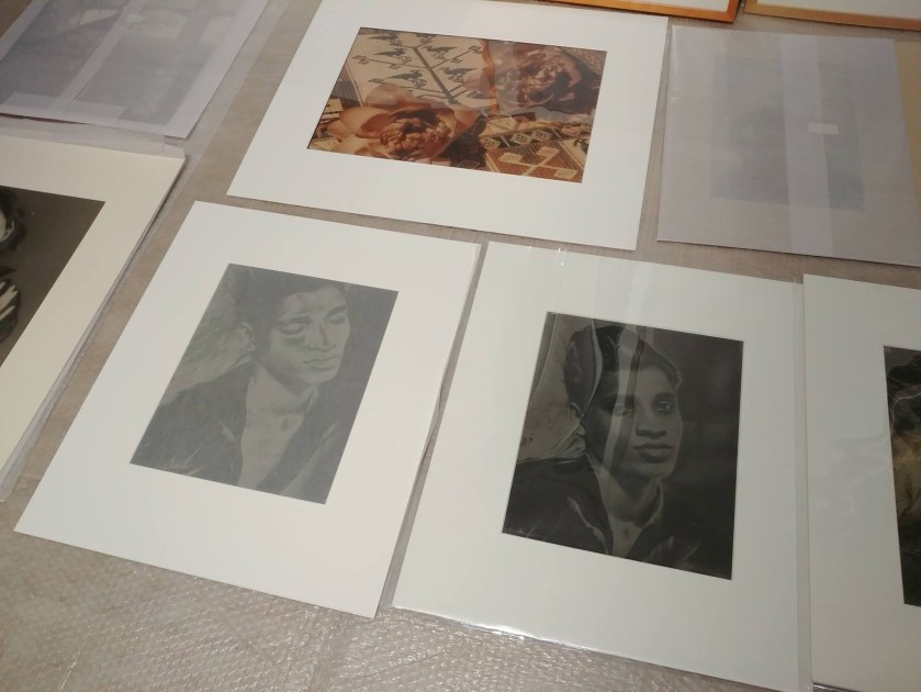 Installation of photographs for the exhibition