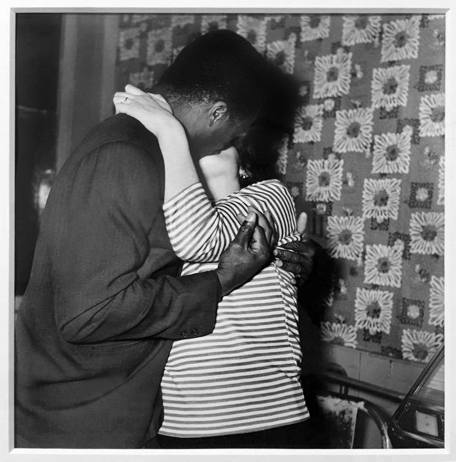 Bandele Ajetunmobi (British, 1921-1994) 'Couple Kissing, Whitechapel, London' 1960s, printed 2012 (installation view)
