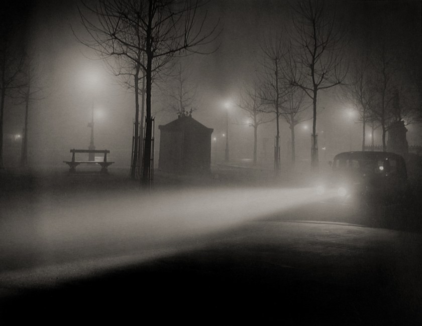 Brassaï. 'Avenue de l'Observatoire, phares de voiture' 1934