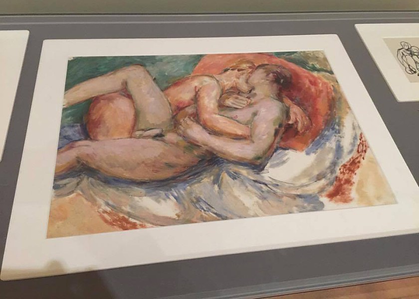 Installation view of erotic drawing by Duncan Grant
