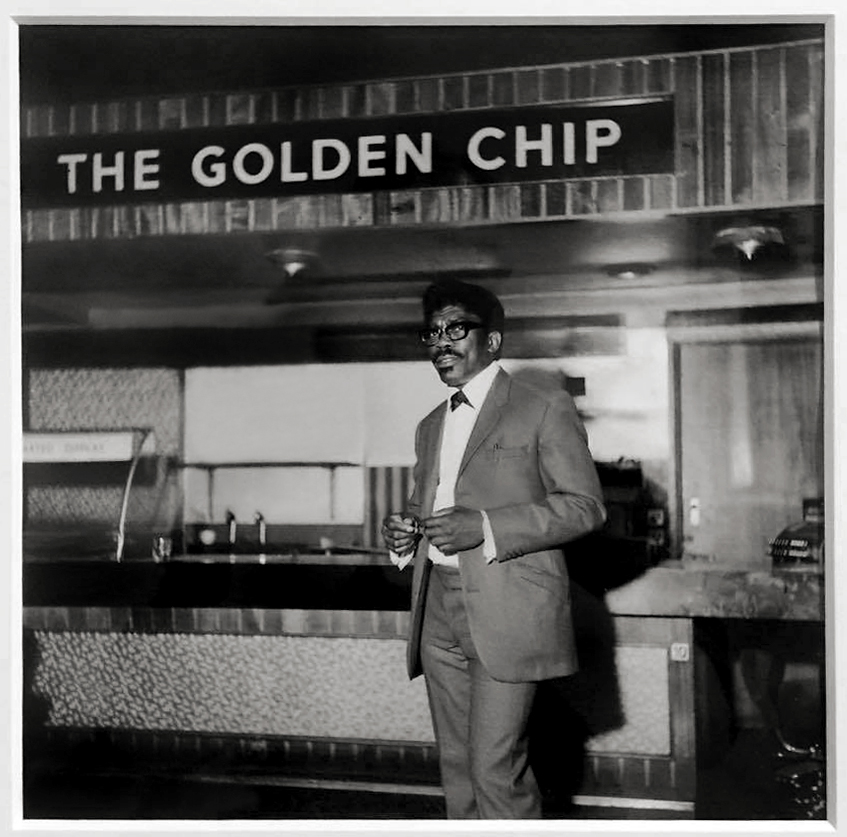 Raphael Albert (British born Grenada, 1935-2009) 'The Golden Chip, Hammersmith, London' c. 1970, printed 2012 (installation view)