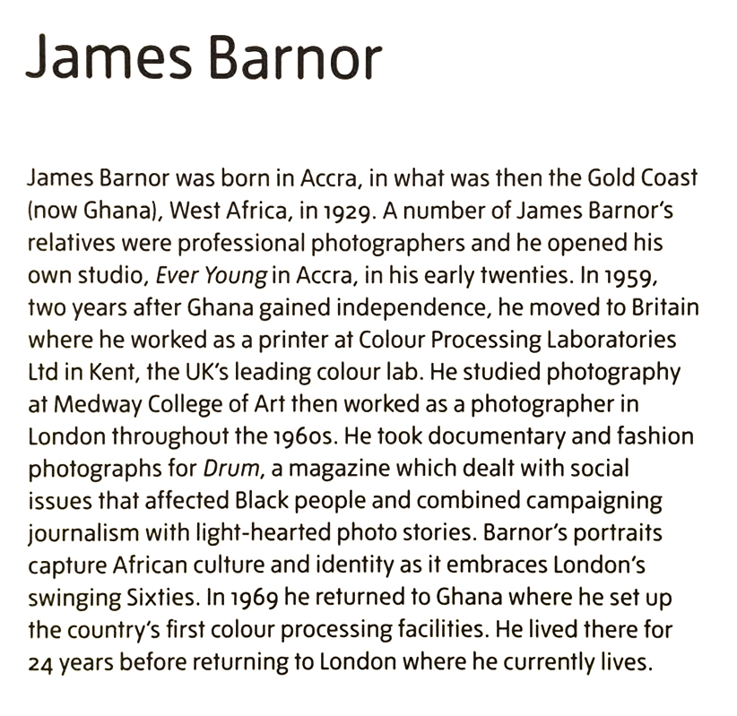 James Barnor wall text from the display