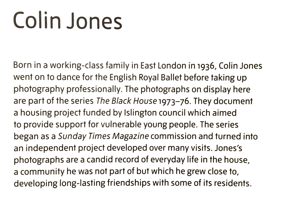 Colin Jones wall text from the display