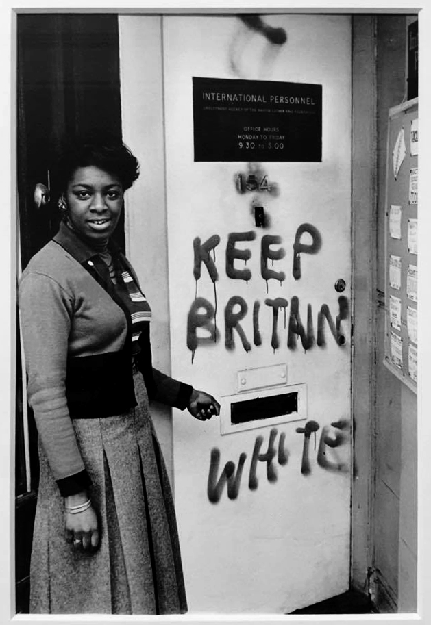 Neil Kenlock (British born Jamaica, b. 1950) ''Keep Britain White' graffiti, Balham' 1972, printed 2010 (installation view)