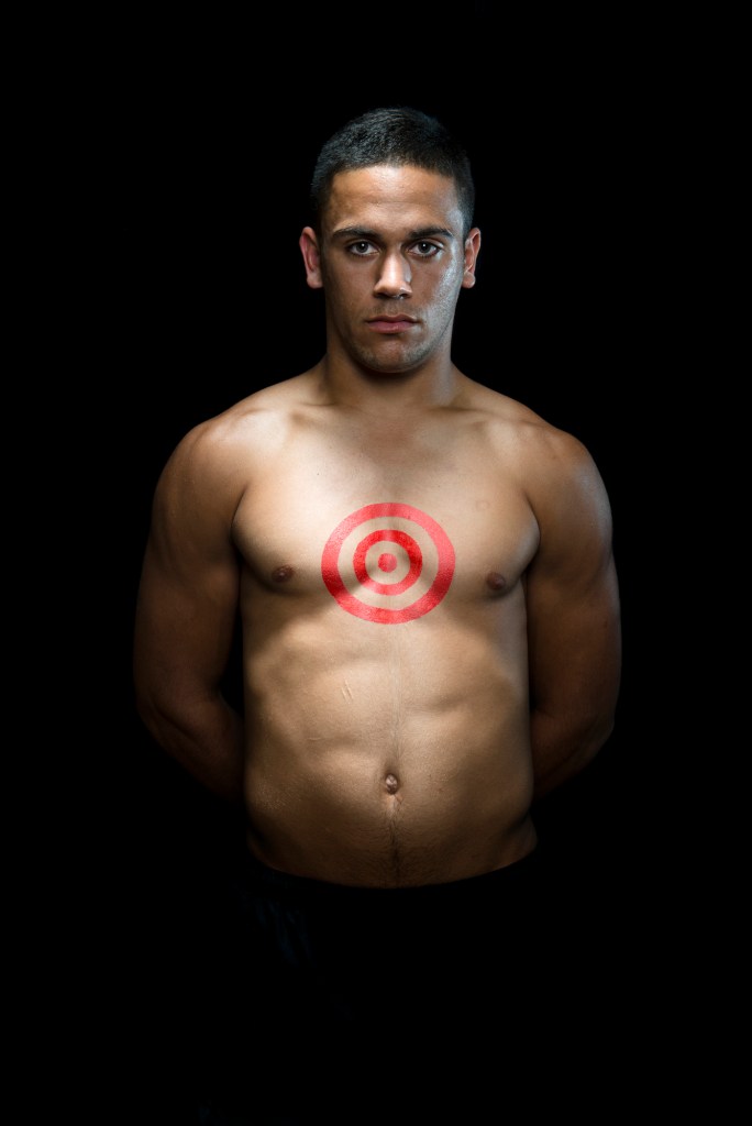 Tony Albert (Australia, b. 1981) 'Brother (Our Future)' 2013 from the exhibition 'The Unflinching Gaze: photo media and the male figure' at the Bathurst Regional Art Gallery, New South Wales, October - December, 2017