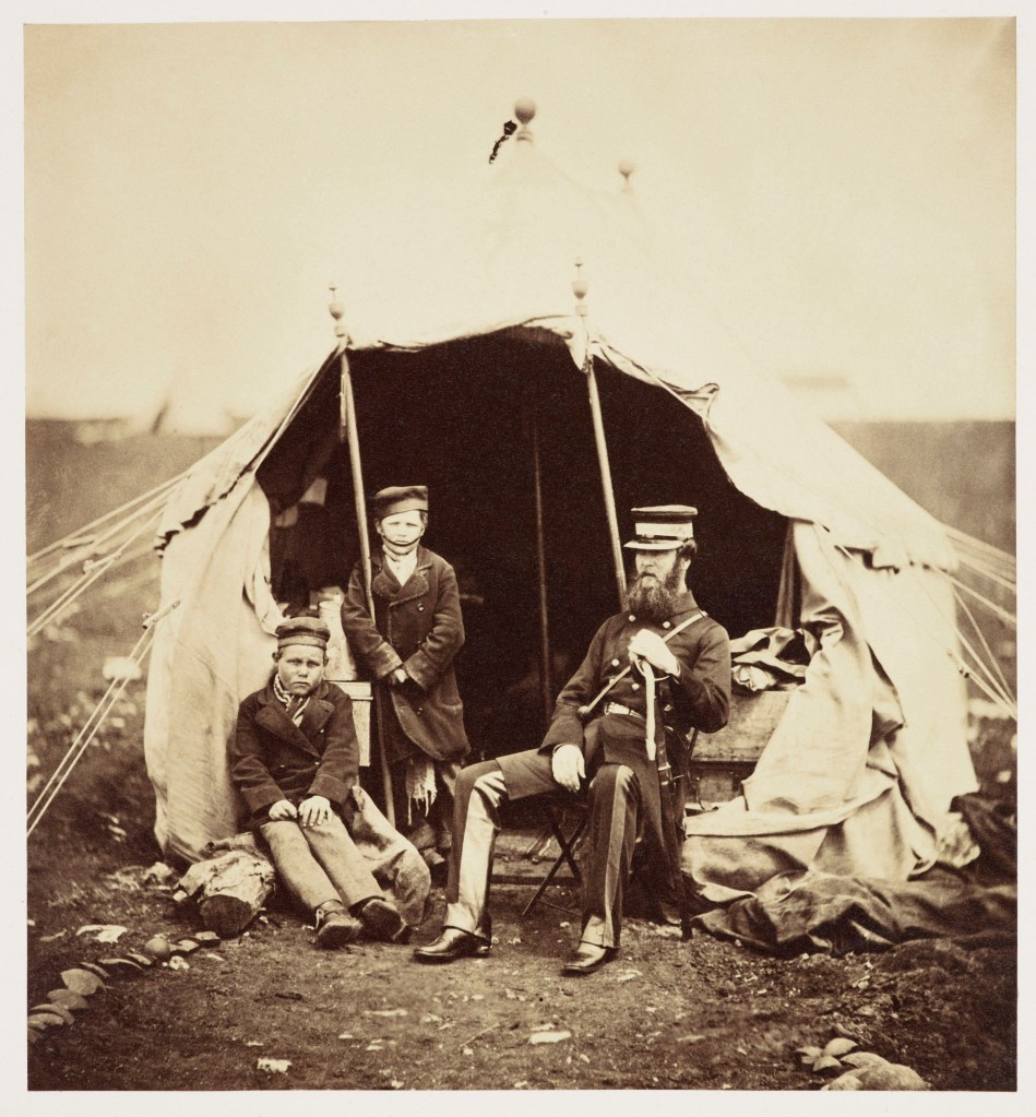 Roger Fenton (British, 1819-1869) 'Colonel Brownrigg and the two Russian boys Alma and Inkerman' 1855
