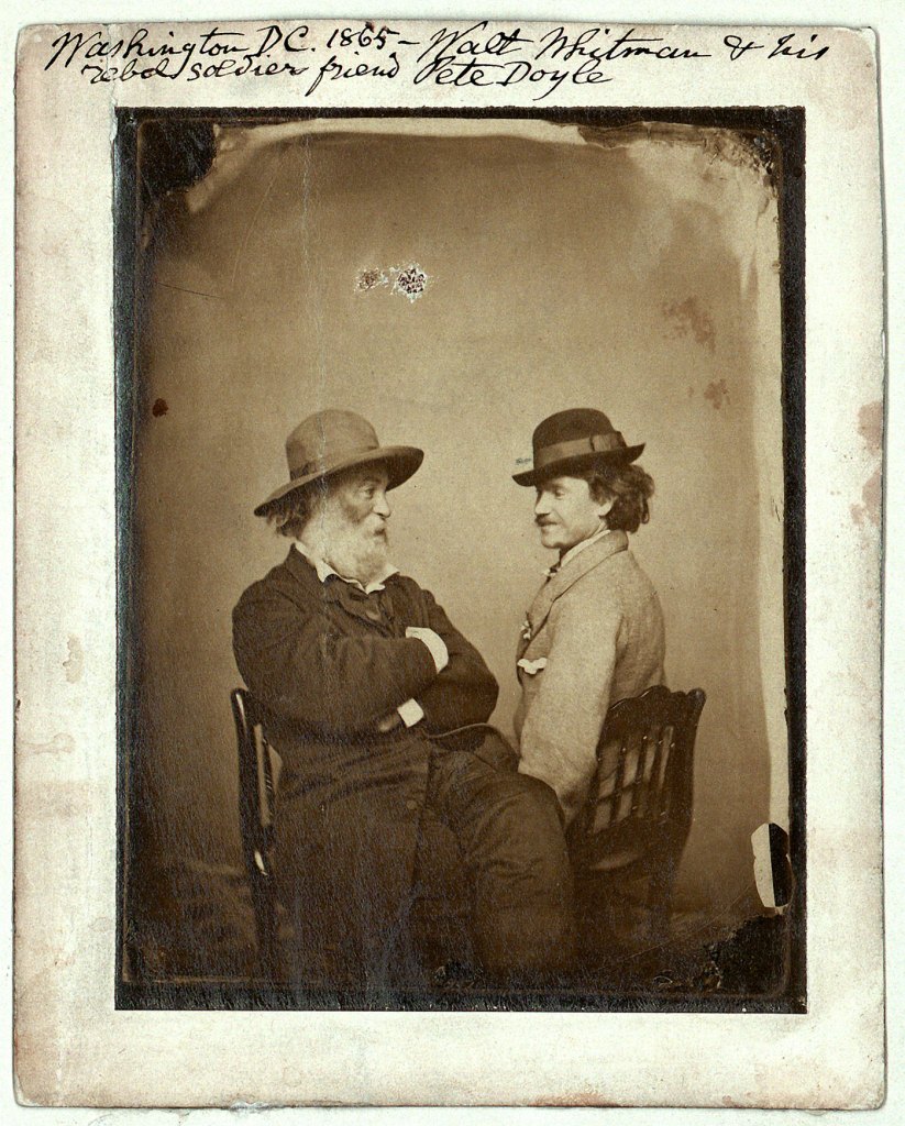 M. P. Rice (American) 'American poet Walt Whitman and his 'rebel soldier friend', Pete Doyle' Walt Whitman and Peter Doyle, Washington DC. c. 1865
