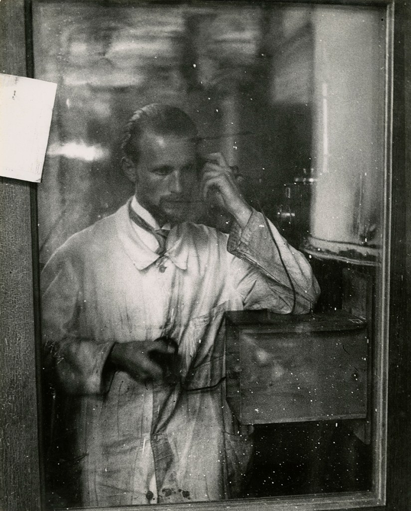 Jakob Tuggener (Swiss, 1904-1988) 'Autoritratto, Zurigo [Self-portrait, Zurich]' 1927 from the exhibition Exhibition: 'Jakob Tuggener – Machine time' at Fotostiftung Schweiz, Winterthur, Zurich, Oct 2017 - Jan 2018