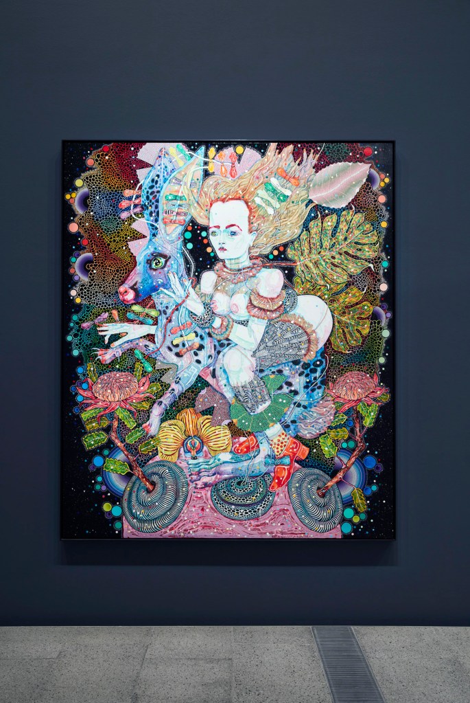 Installation view of 'Del Kathryn Barton: The Highway is a Disco' at the Ian Potter Centre: NGV Australia