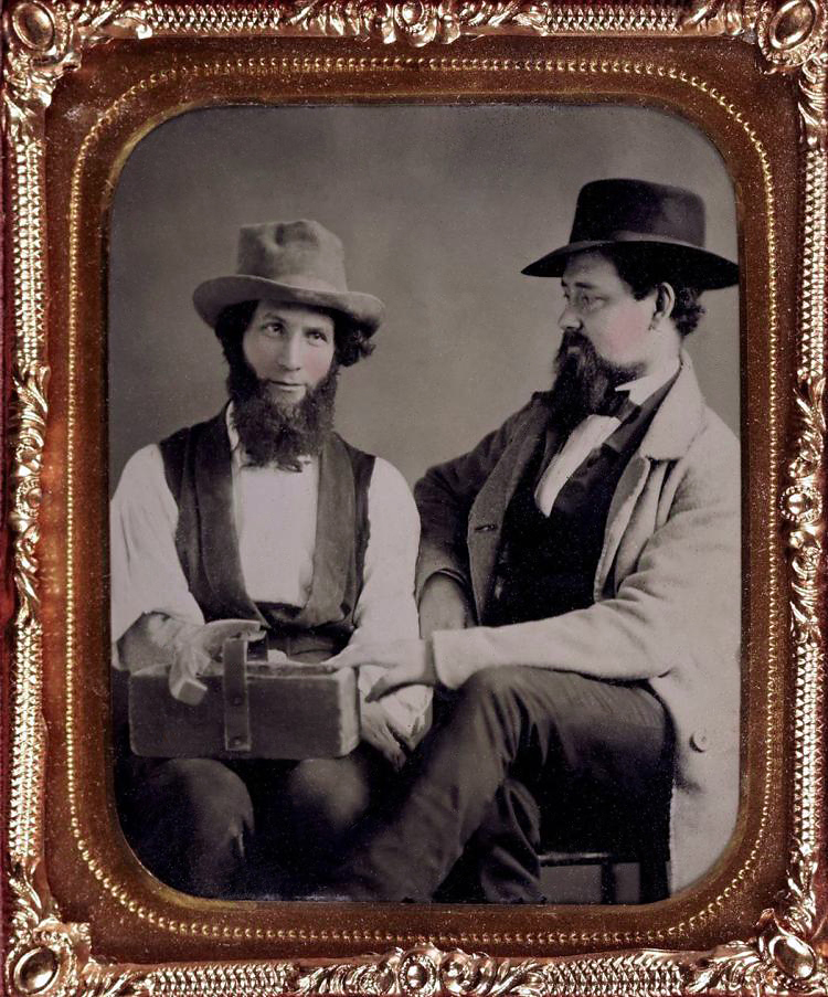 Unknown photographer (American) 'Untitled [Two men, one with trug of tools]' c. 1850-1860s