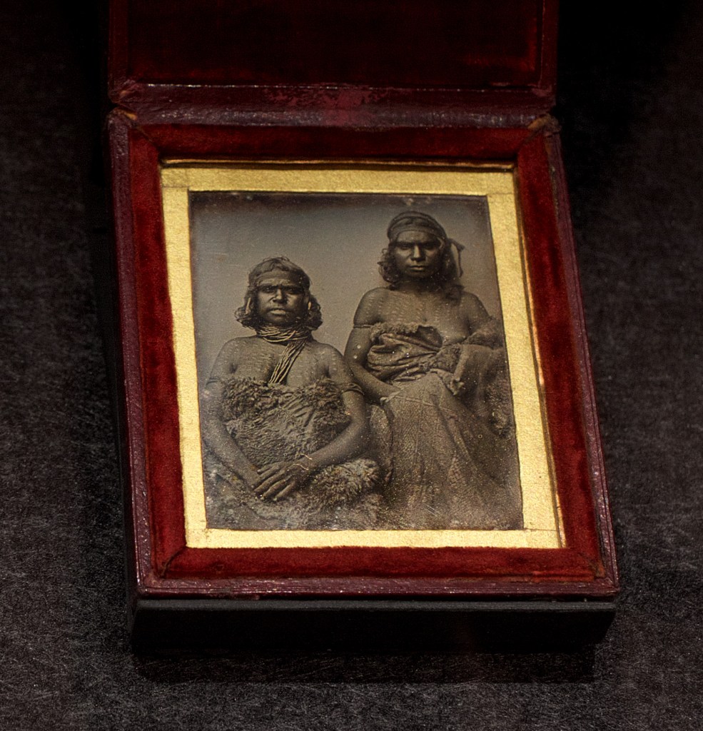 Douglas T. Kilburn (attributed to) 'No title (Two Koori women)' c. 1847 Daguerreotype (installation view)