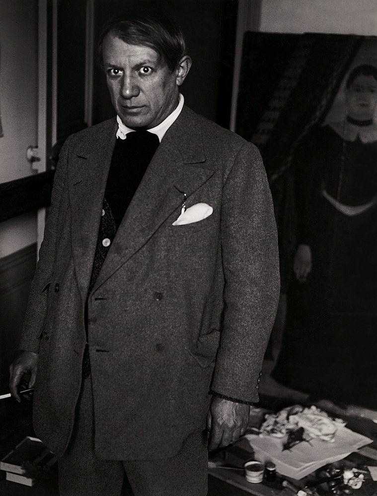 Brassaï (Gyulá Halász) (Hungarian-French, 1899-1984) 'Portrait of Picasso in His Studio at 23 rue de La Boëtie, Paris' 1932