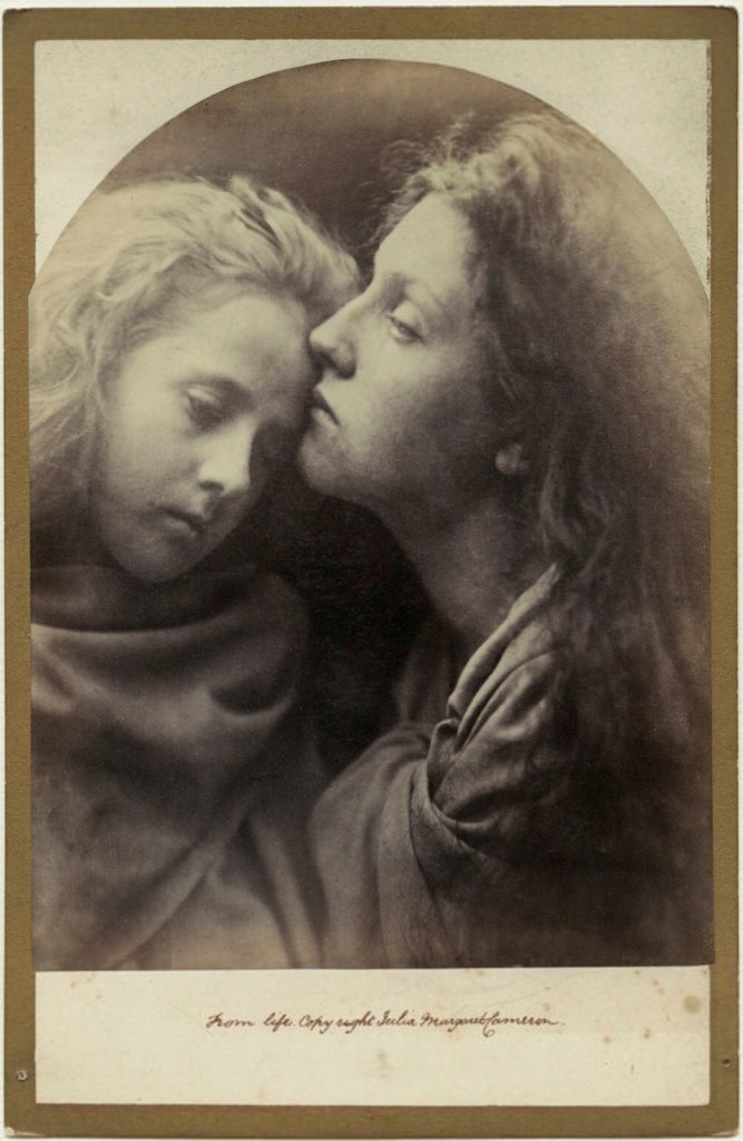 Julia Margaret Cameron (British, 1815-1879) ''The Kiss of Peace' (Elizabeth ('Topsy') Keown; Mary Ann Hillier)' 1869