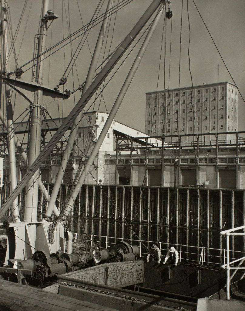 Minor White (American, 1908-1976) 'Untitled (Ship and Grain Elevator)' c. 1939