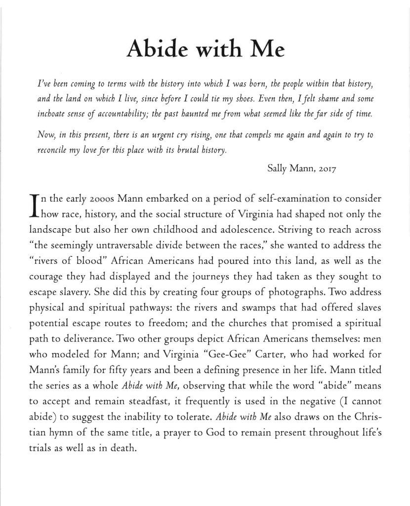 Sally Mann 'Abide with Me' wall text