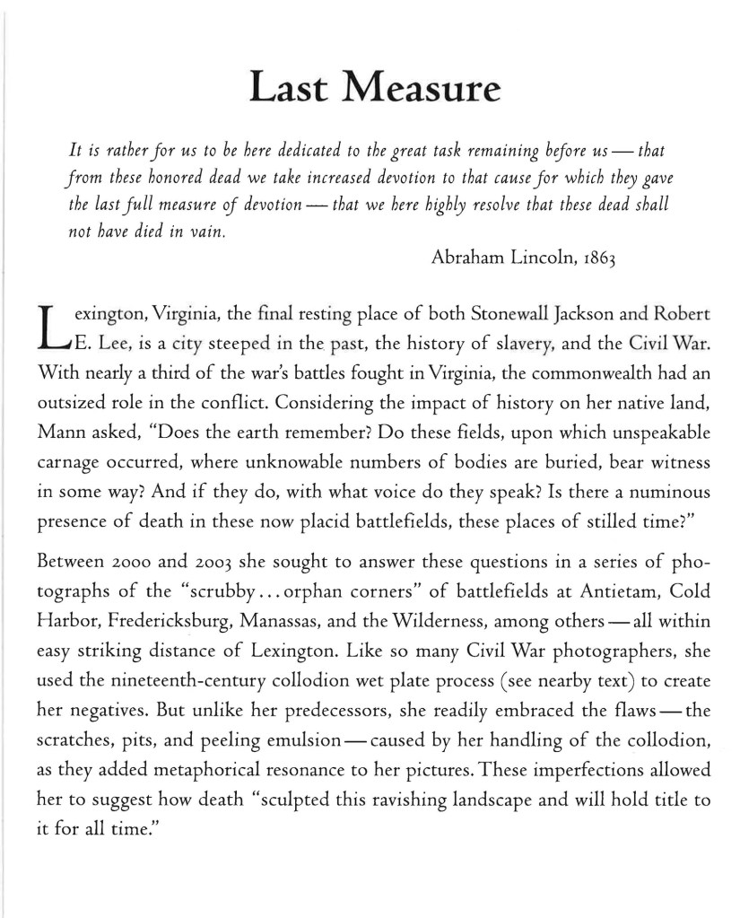 Sally Mann 'Last Measure' wall text