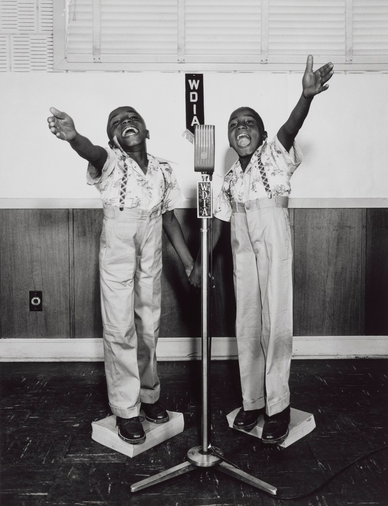 Ernest C. Withers (American, 1922–2007) 'Twins at WDIA, Memphis' about 1948