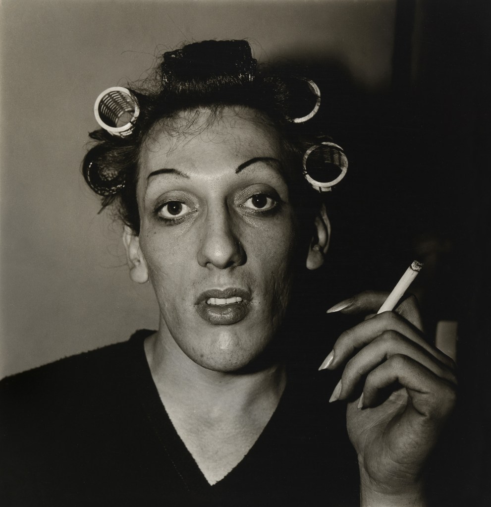 Diane Arbus (American, 1923-1971) 'A young man in curlers at home on West 20th St., N.Y.C. 1966' 1966 from the exhibition 'Diane Arbus' at the National Museum of Wales, Cardiff, may- Aug, 2009 Diane Arbus (American, 1923-1971) 'A young man in curlers at home on West 20th St., N.Y.C. 1966' 1966 from the exhibition 'Diane Arbus' at the National Museum of Wales, Cardiff, may- Aug, 2009