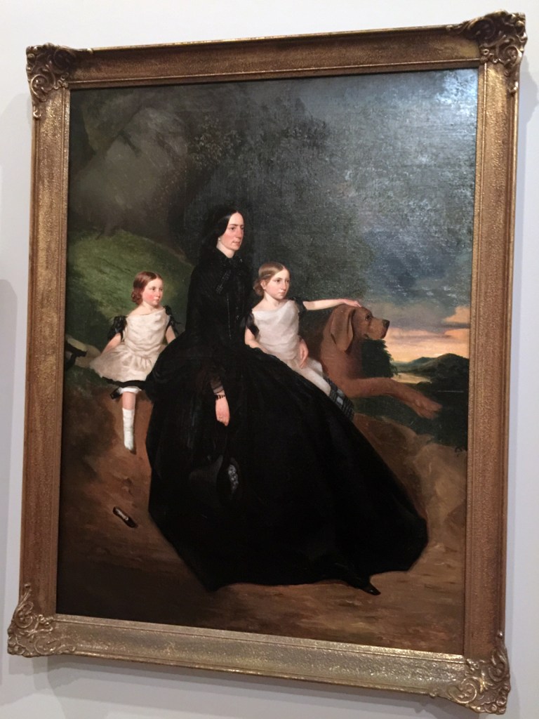 Robert Dowling (England 1827-1886, Australia 1834-1857, 1884-1886) 'Jane Sceales with daughters, Mary Jane and Hilda' c. 1856 (installation view)