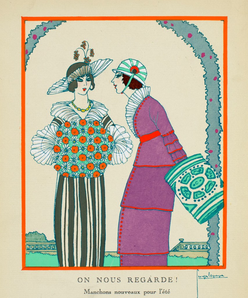 Georges Lepape (French, 1887-1971) 'We are watched - New Muffs for the Winter' 1913 Georges Lepape (French, 1887-1971) 'We are watched - New Muffs for the Winter' 1913