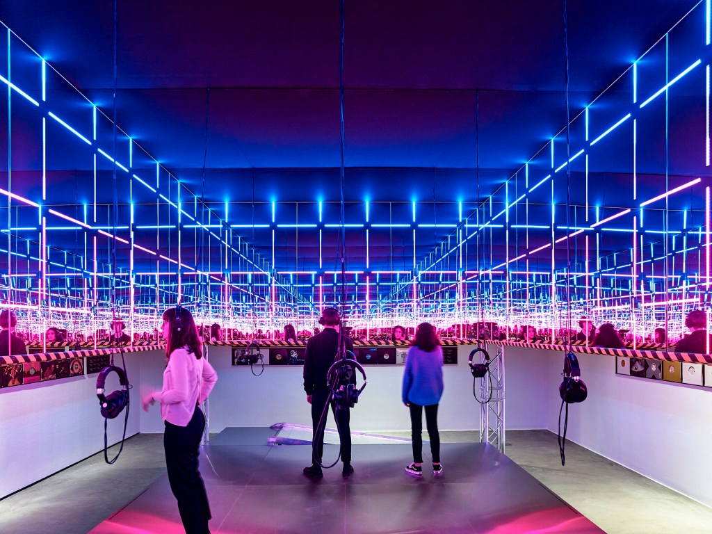 Installation view of the exhibition 'Night Fever. Designing Club Culture 1960 - Today' at the Vitra Design Museum 2018