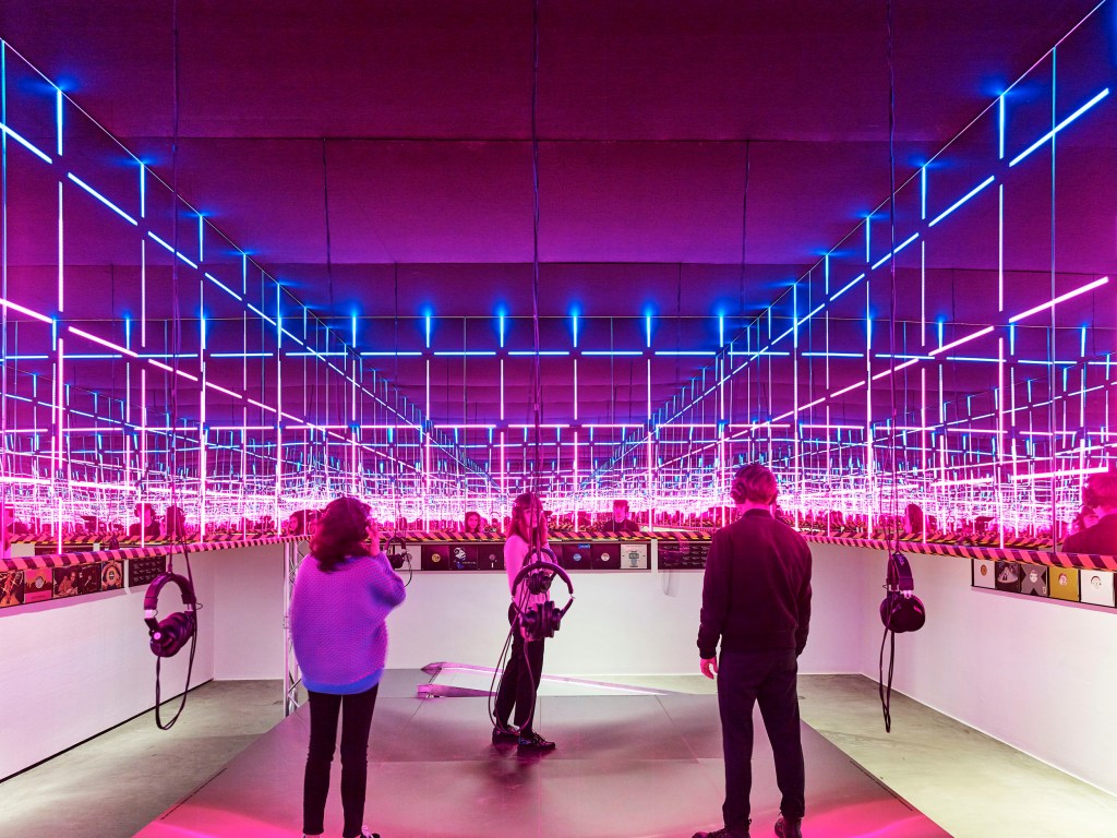 Installation view of the exhibition 'Night Fever. Designing Club Culture 1960 - Today' at the Vitra Design Museum 2018