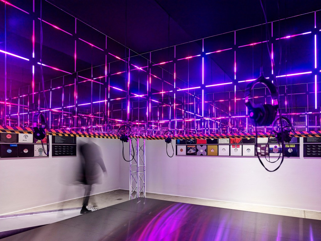 Installation view of the exhibition 'Night Fever. Designing Club Culture 1960 - Today' at the Vitra Design Museum 2018