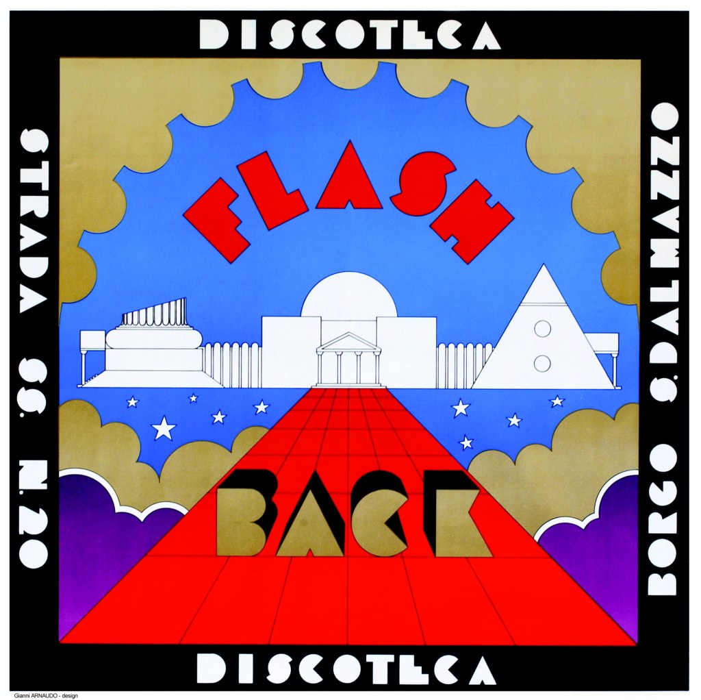 'Poster for the Discotheque Flash Back' Borgo San Dalmazzo, 1972