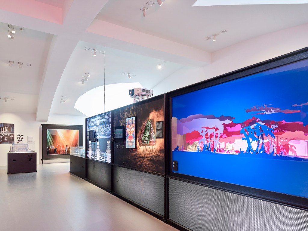 Installation view of the exhibition 'Night Fever. Designing Club Culture 1960 - Today' at the Vitra Design Museum 2018