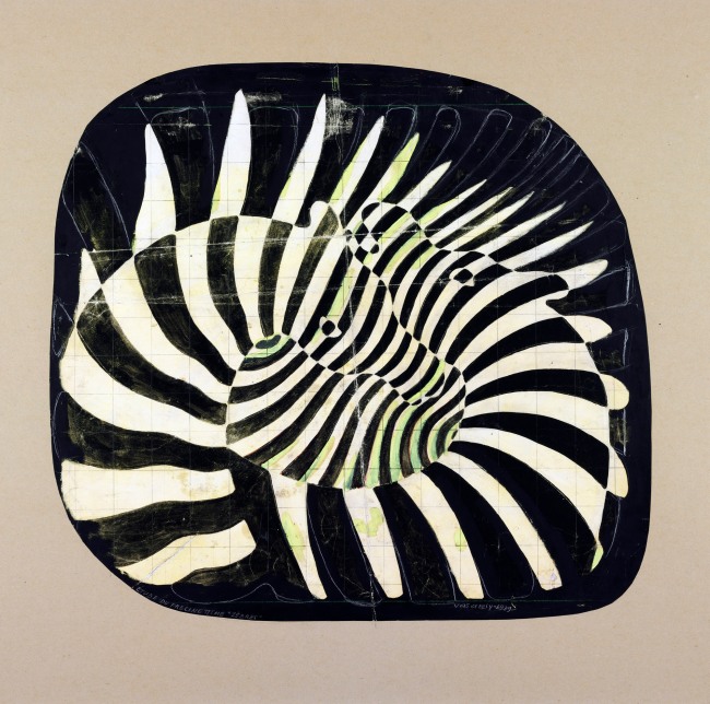 Victor Vasarely (Hungarian-French, 1906-1997) 'Cébras - Estudio precinético' (Zebras. Prekinetic Study) 1939