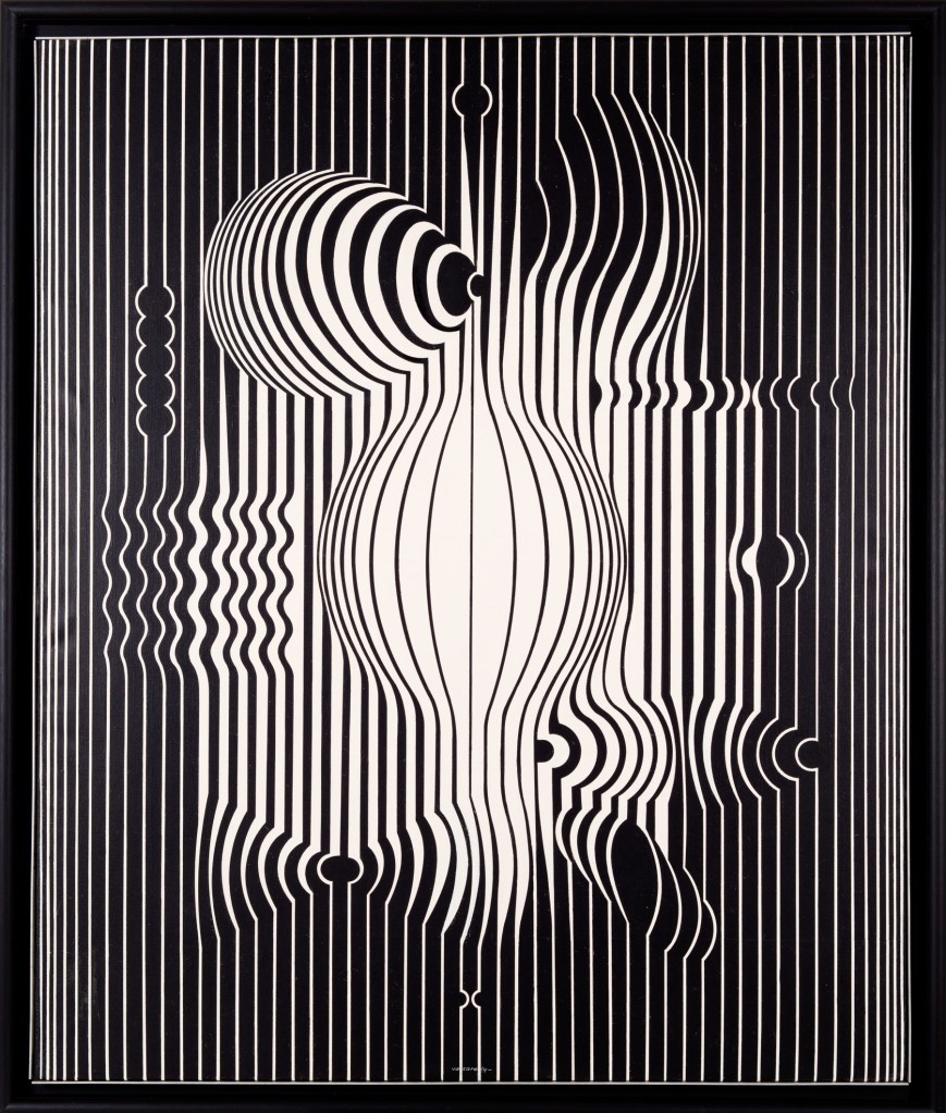 Victor Vasarely (Hungarian-French, 1906-1997) 'Manipur–negativo' (Negative Manipur) 1971 from the exhibition 'Victor Vasarely. The Birth of Op Art' at the Museo Nacional Thyssen-Bornemisza, Madrid, June - Sept, 2018 Victor Vasarely (Hungarian-French, 1906-1997) 'Manipur–negativo' (Negative Manipur) 1971 from the exhibition 'Victor Vasarely. The Birth of Op Art' at the Museo Nacional Thyssen-Bornemisza, Madrid, June - Sept, 2018