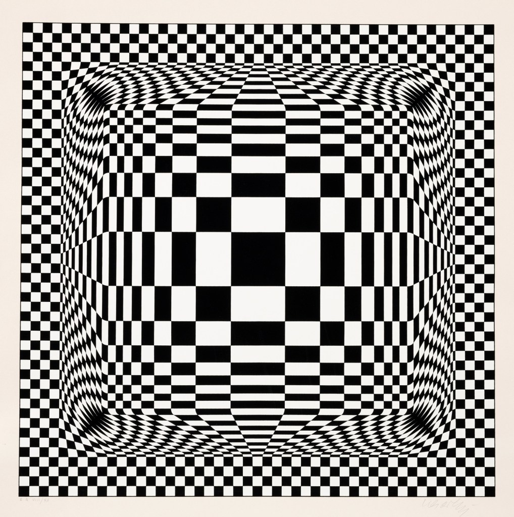 Victor Vasarely (Hungarian-French, 1906-1997) 'Nora-Dell' 1974-1979 from the exhibition 'Victor Vasarely. The Birth of Op Art' at the Museo Nacional Thyssen-Bornemisza, Madrid, June - Sept, 2018 Victor Vasarely (Hungarian-French, 1906-1997) 'Nora-Dell' 1974-1979 from the exhibition 'Victor Vasarely. The Birth of Op Art' at the Museo Nacional Thyssen-Bornemisza, Madrid, June - Sept, 2018