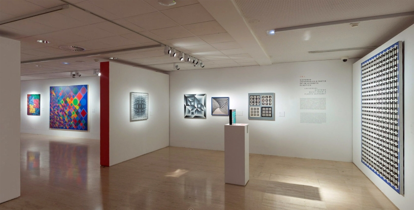 Installation view of the exhibition 'Victor Vasarely. The Birth of Op Art' at the Museo Nacional Thyssen-Bornemisza, Madrid