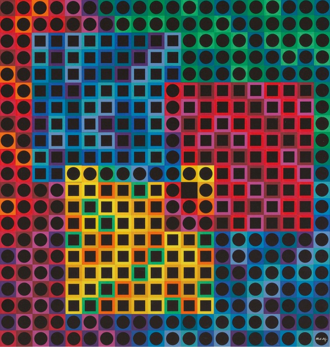 Victor Vasarely (Hungarian-French, 1906-1997) 'Orion noir' 1970