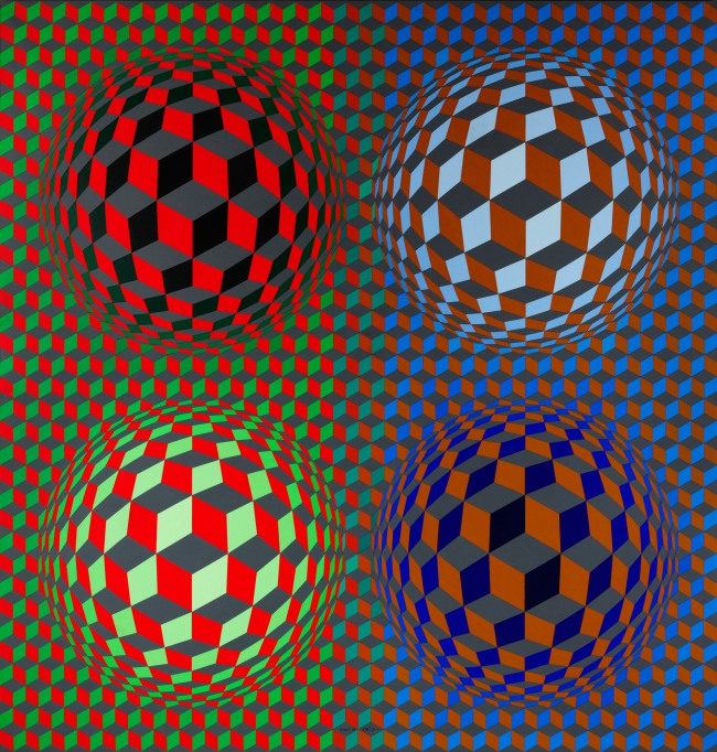 Victor Vasarely (Hungarian-French, 1906-1997) 'Stri-Oet' 1979