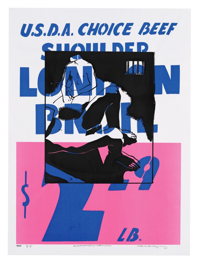 David Wojnarowicz (American, 1954-1992) 'Jean Genet Masturbating in Metteray Prison (London Broil)' 1983